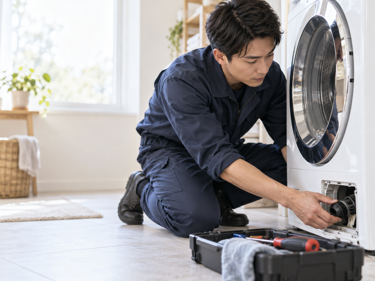 Appliance repair business professional at work