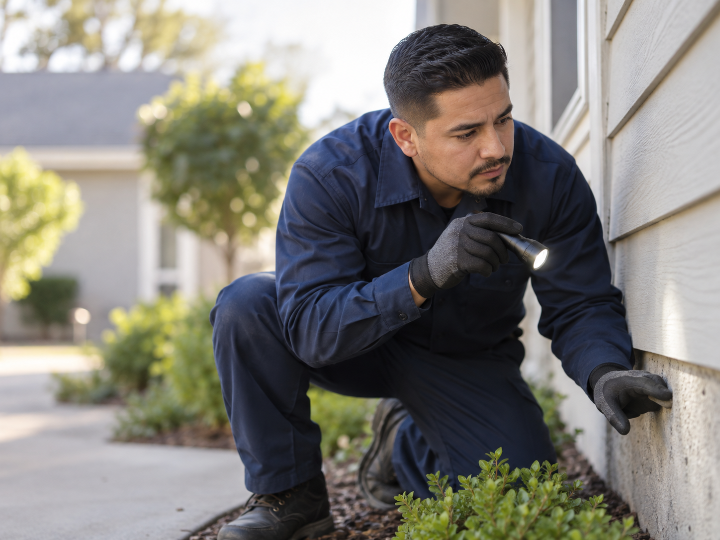 Pest control professional at work
